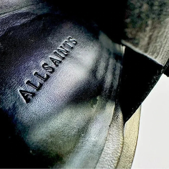 All Saints Elin Wedge Leather Sandals - Picture 6 of 8